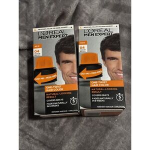 2 PACK - L'Oreal Men Expert One-Twist Hair Color - 04 Medium Brown - NEW!